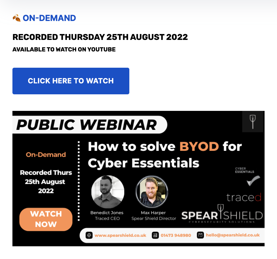Webinar: How to solve BYOD for Cyber Essentials